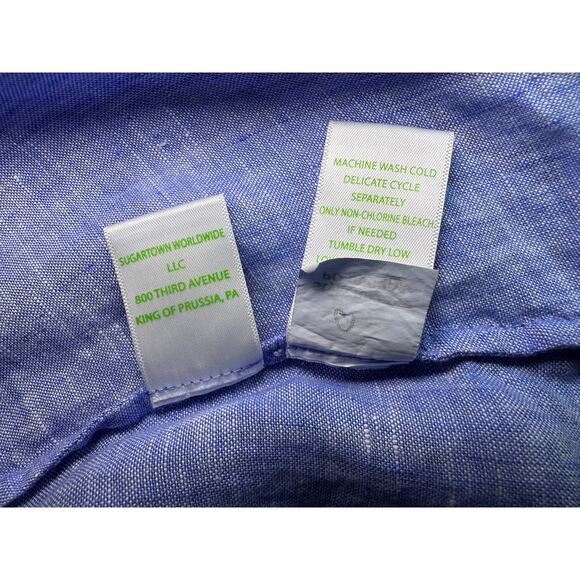 Lilly Pulitzer Astara Linen Pom Pom Top - Beckon Blue - Size M - Picture 15 of 15